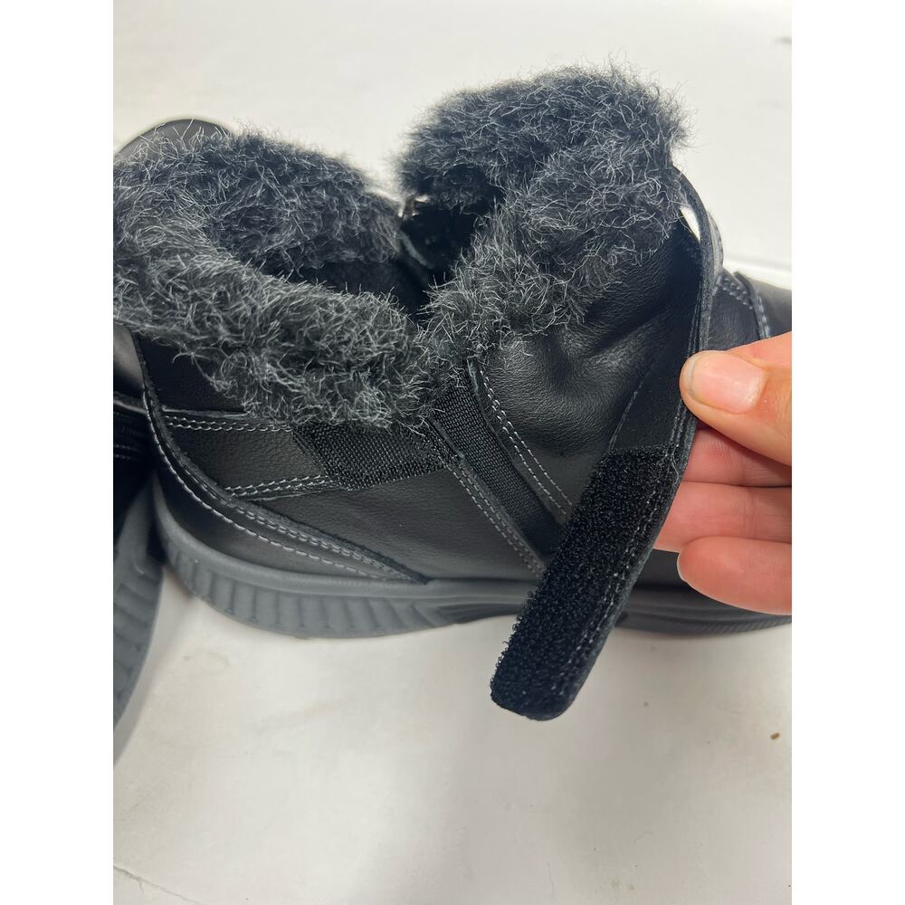 ORTHOFEET Siena women's black leather fur trimmed ankle boots sz 10.5 - Picture 7 of 8